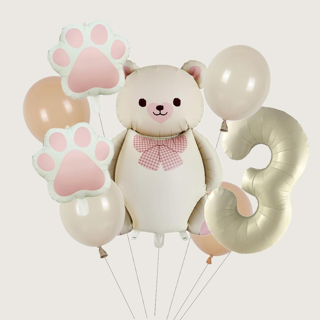 Matt Pandaavtryck Aluminiumfolieballong Första Födelsedagen Baby Födelsedagsplats Dekoration Set Tecknad Fest