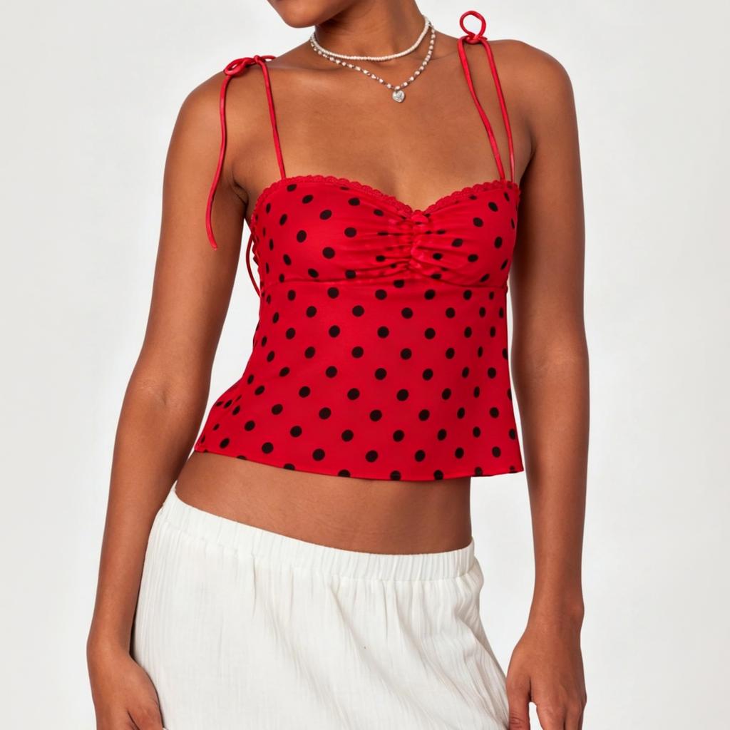 Women's Polka Dot Striped Strapless Tube Top Bra Vest Performance Wear