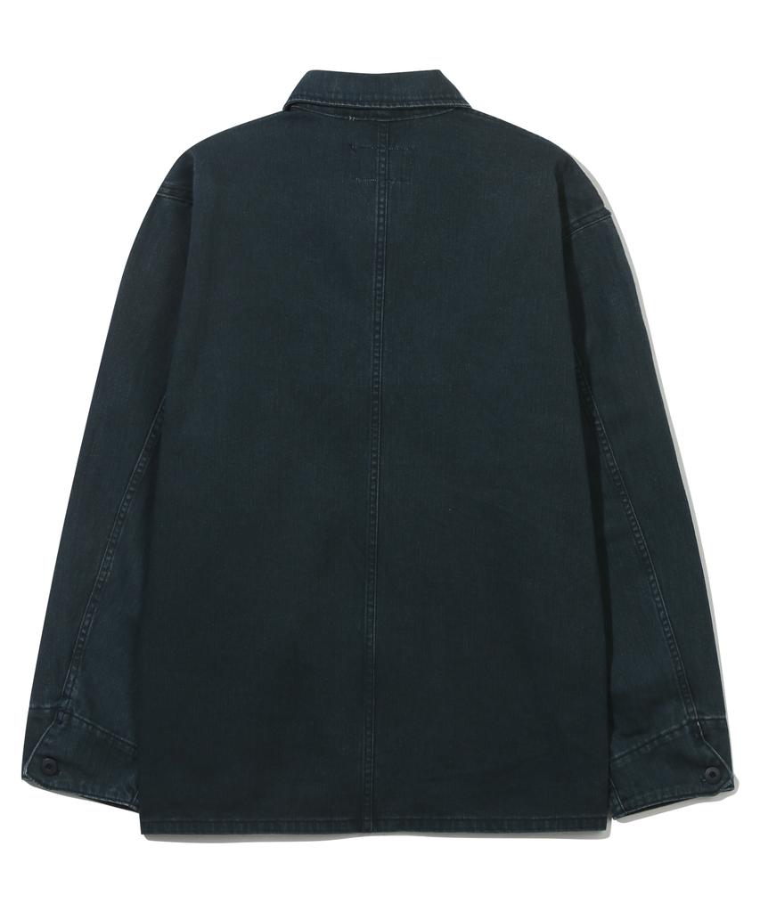 BASEMOMENT Herringbone Washed French Work Jacket Washed Navy