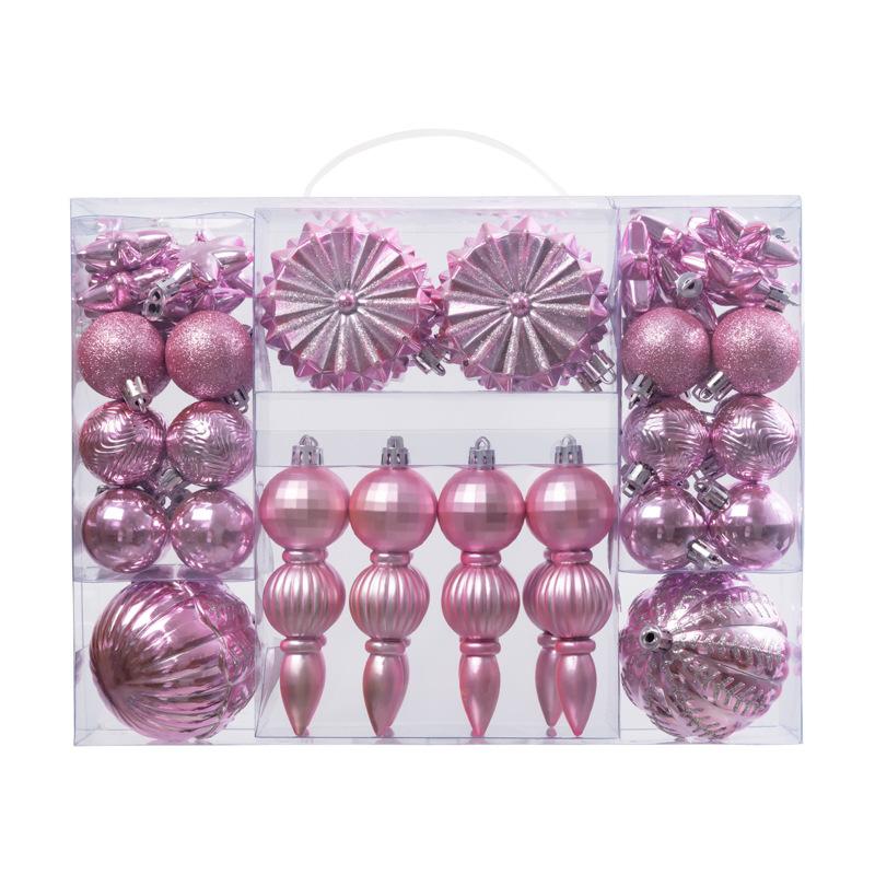 52PCS Acrylic Christmas Ornaments Bulk Set with Red Ribbon Hanging for Tree Home Party Decor Festive Family Users Gifts