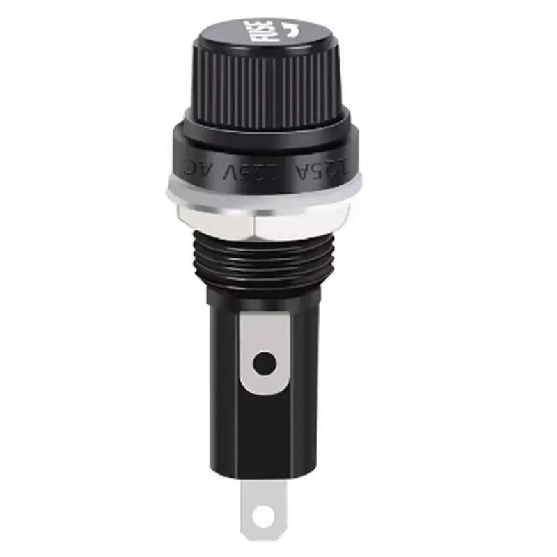 10A 250V Thread Screw Cap Panel Mounted Fuse Holders 5 Pieces 2025 VCQ for 5*20