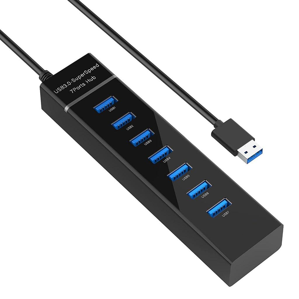 Driver-Free 7-Port USB 3.0 Hub with Individual Switches