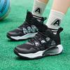 Children's Basketball Shoes 2025 Spring and Autumn Boys Mesh Breathable Sports Shoes Primary School Students Practical Training High-top Basketb