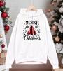 Merry Christmas Red Grid Tree Printing Hoodies Mens All-Match Casual Hoody Pocket Fleece Streetwear Comfortable Male Pullover