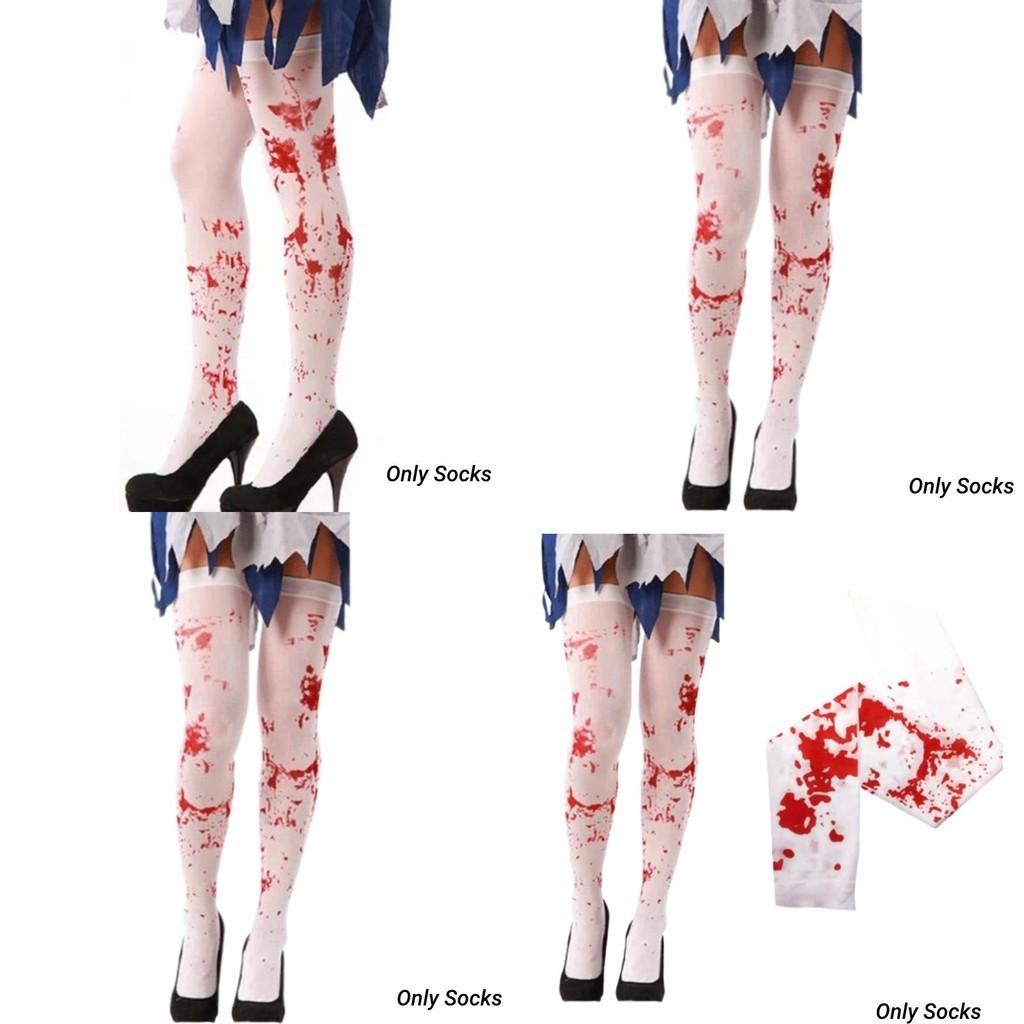 Halloweenowe Krwawe Pończochy Na Imprezę Kostiumową Pielęgniarka Zombie Krwawe Jedwabne Pończochy