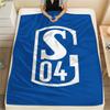 1PC Schalke 04 Print Flannel Blanket, High Quality Comfortable for All Seasons, Home Decor, Warmth and Comfort, Perfect for Christmas Gifts