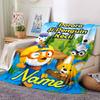 Custom Name Pororo Friends Flannel Blanket for Super Soft Cute Comfort Blanket for Travel Bedding Couch Sofa Blanket