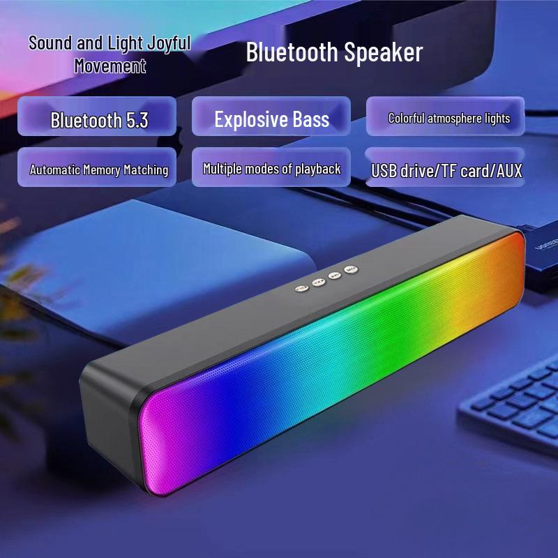 M8 RGB Soundbar: Panoramic Surround Sound, Vibrant Gaming Speaker with Cool Lighting Effects