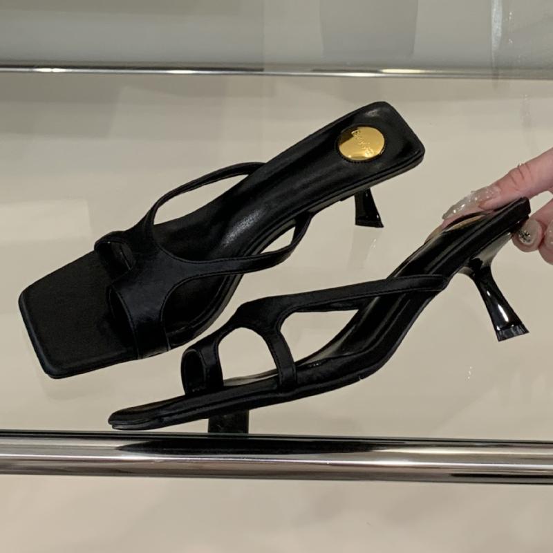 Fashion Fashion Square Toe Narrow Band Women Sandals Sexy Open Toe Thin Heel Slide Sandals Simple Comfort Non-slip Summer Women Sandals