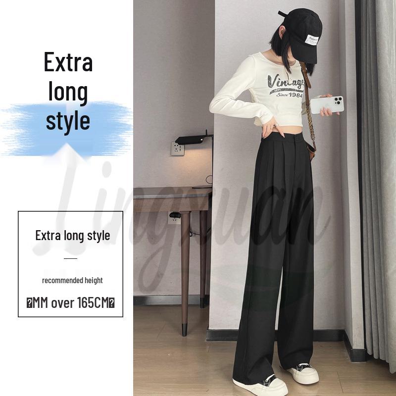 2026 Spring/Summer Women's High-Waisted Wide-Leg Floor-Length Pants