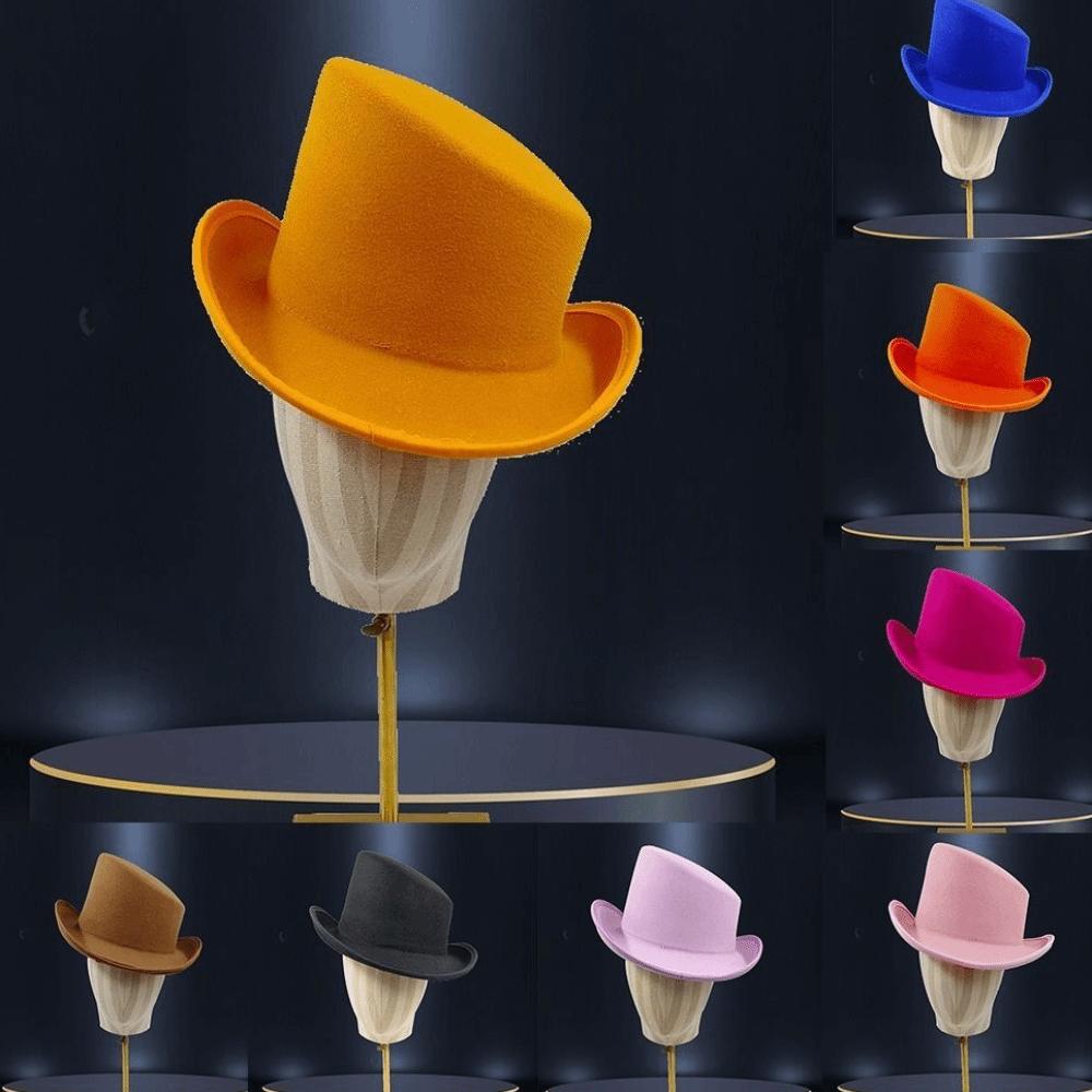 Fashion Angled Edge Fedora Hat British Style Bucket Hat Magic Hat Cotton Multicolor Bowler Jazz Hat Carnivals