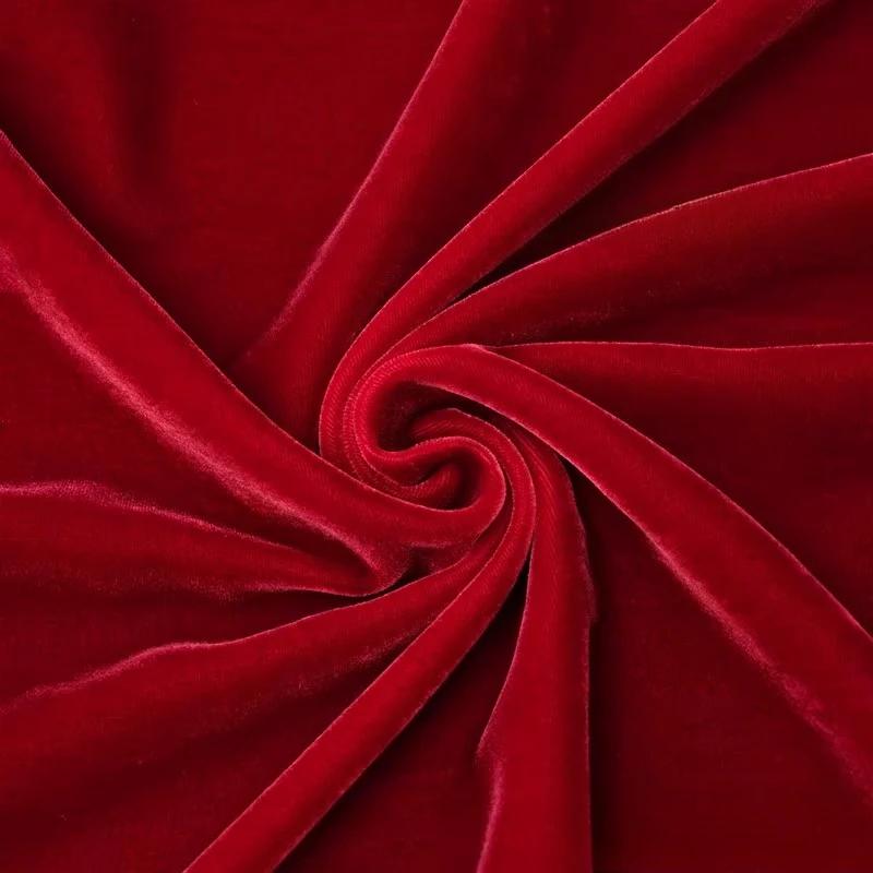 Einfarbiges Hochwertiges Seidenvelours-Stoff für DIY Nähen Kleid Cheongsam Oberteil Rock Weitbeinige Hosen Bekleidungsstoff