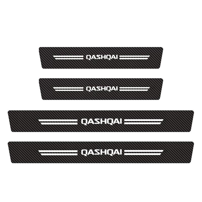 For Nissan Qashqai J10 J11 J12 Car Threshold Strip Carbon fiber Car Trunk Door Sill Strip Protective Stickers