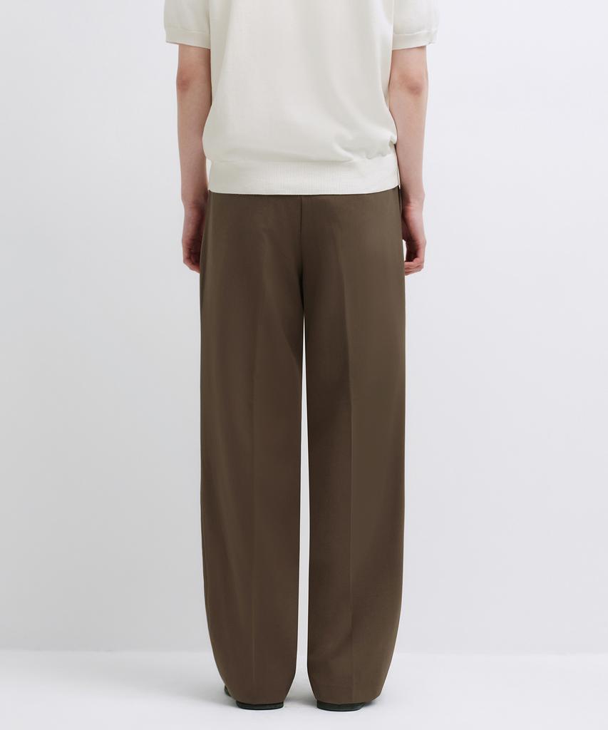 MUSINSA STANDARD Real Wide Hidden Banding Slacks [Brown]