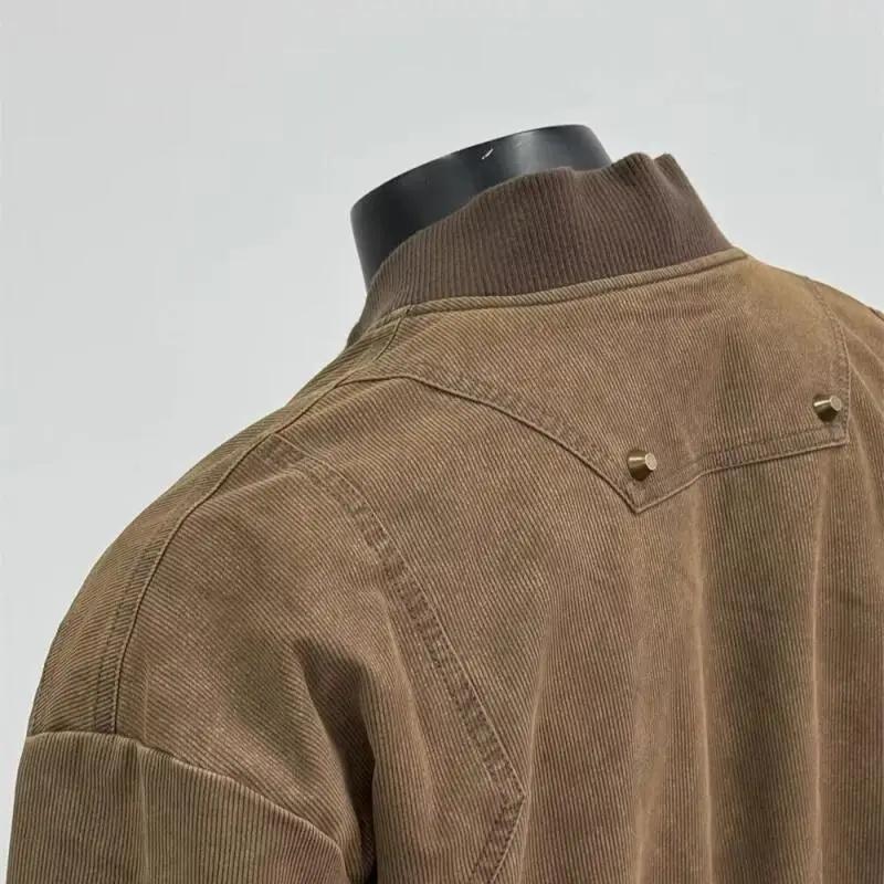 Autumn Men Retro American High Street Jackets Men Workwear Jacket Men Loose Outerwear Trendy Youth Casual Zipper Coats