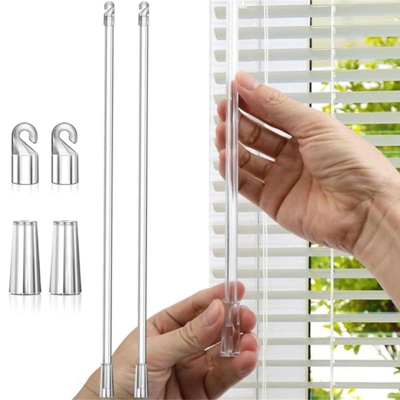 2/4/6/8/10Pcs Vertical Blinds Replacement Pull Rods with Hook and Handle for Door Window Curtain Shade Tilt Wand Stick