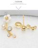 B119 Korean new shell flower pearl stud earrings, simple branch earrings, temperament fashionable OL earrings women