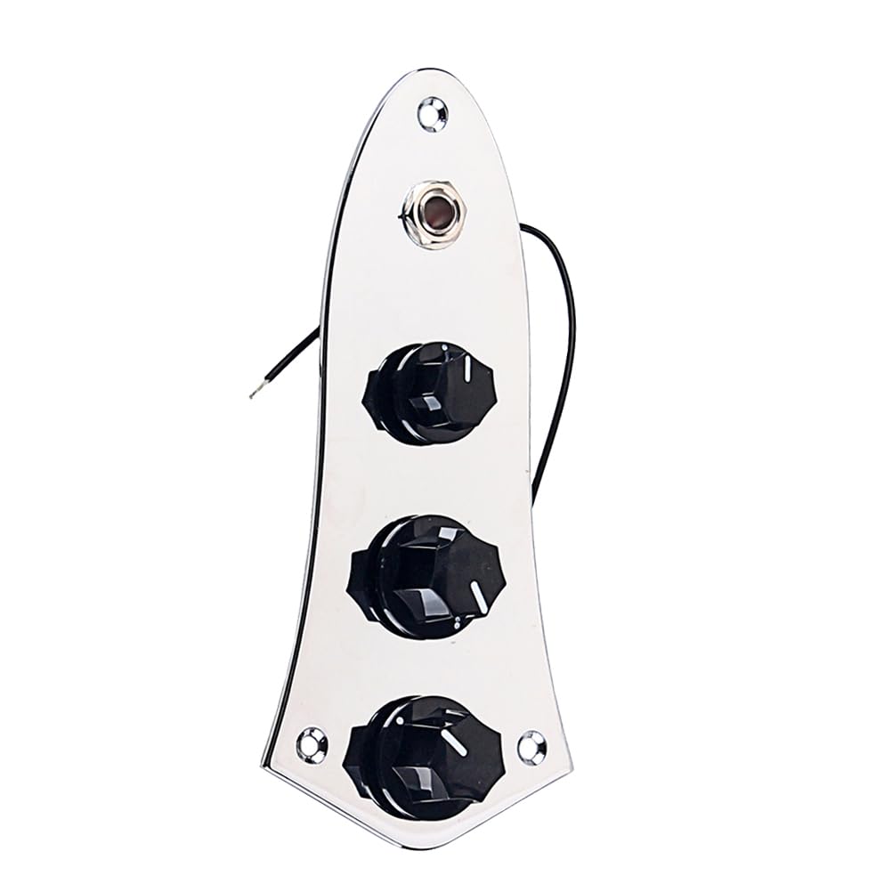 

Wired Loaded Control Plate Harness Switch Knob Set with 3-Way Volume and Tone Controls for Jb Guitar Parts, Silver