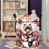 1pc, Cute Cat Design Storage Basket, Collapsible Laundry Basket with Handles, Home Decor/Storage Items, Space-Saving, Clothing Storage Basket, Laundry
