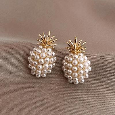 1pair Pineapple Pendant Earrings Internet Celebrity Personalized Earrings Simple Cold Wind Earrings Earrings Female