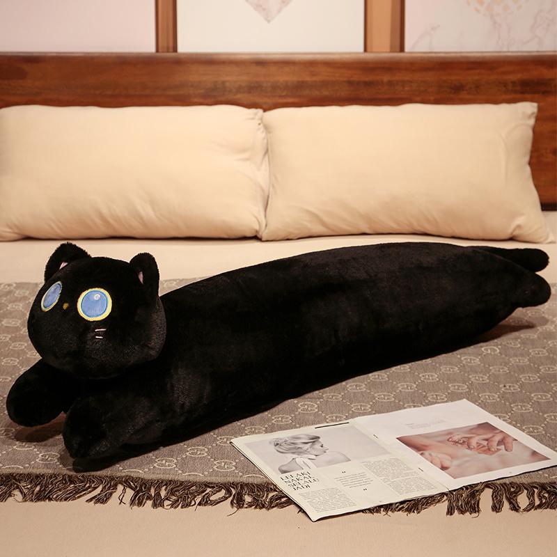 Black Cat Plush Toy Plushie Kitten Pillow Gentle Plush Doll Cat Plushie Cat Pillow Stuffed Animal Gentle Plush Pillow Playthings