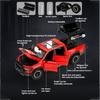 1:32 Mammoth 1000TRX 6x6 Auto Modell Spielzeug Türen Öffnen Sound Licht Fahrzeug Rückzieher Stoßdämpfer Modelle Weihnachtsgeschenke