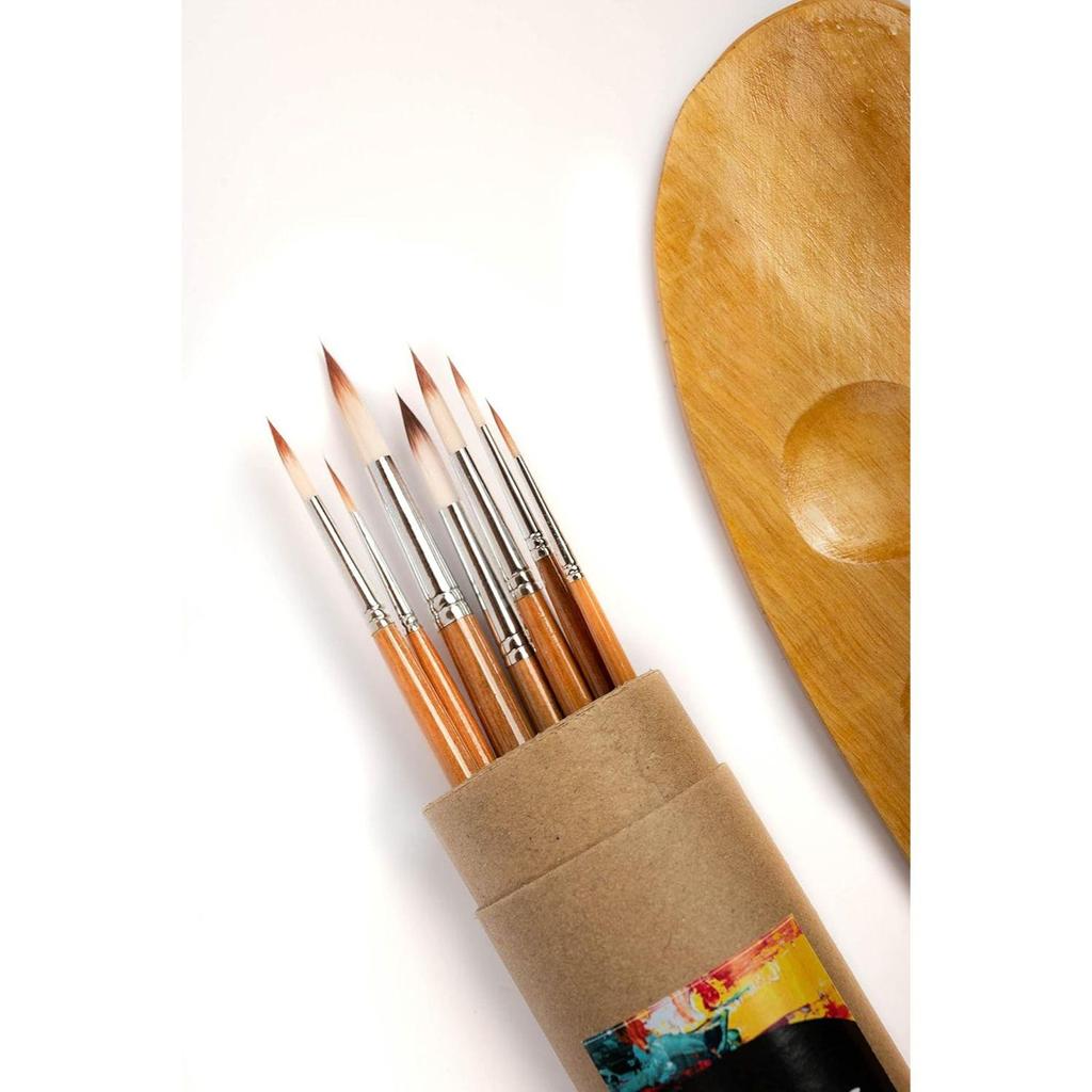 Handmade Professional Artist Painting Brush Set for Acrylic, Watercolor, & Gouache Painting with Brush Holder - Cruelty-Free
