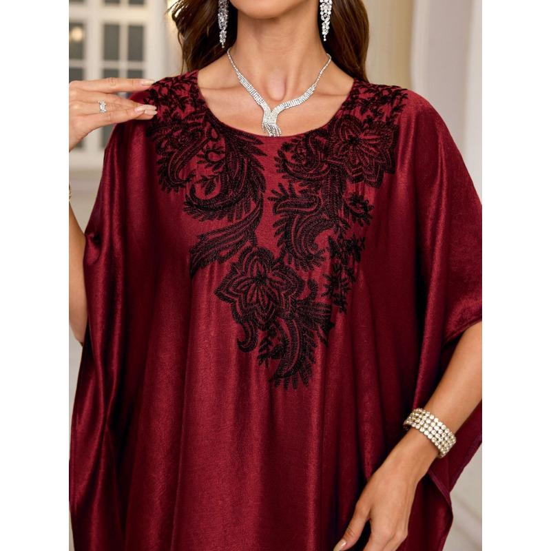 Women's Fashion Summer Spring Flower Pattern Print 1/2 Sleeves Square Collar Loose Waistline Casual Dresses