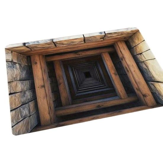 3D Optische Täuschung Fußmatte Rutschfest Vision Teppich mit Atemberaubendem 3D Visuellen Effekt Design Teppich für Wohnzimmer Schlafzimmer Flur Pflegeleichter Teppich