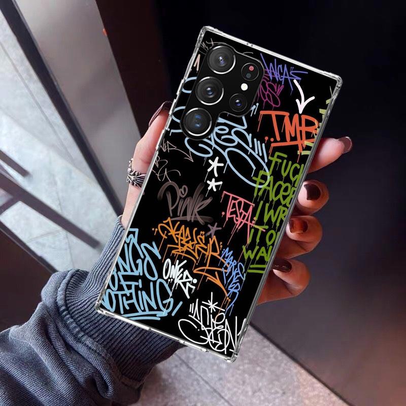 

Graffiti Fashion Cool Phone Case For Samsung Galaxy S23 S24 S25 Edge S26 Ultra S22 + S21 Plus S20 FE Cover Silicone Print Shell Samsung S24