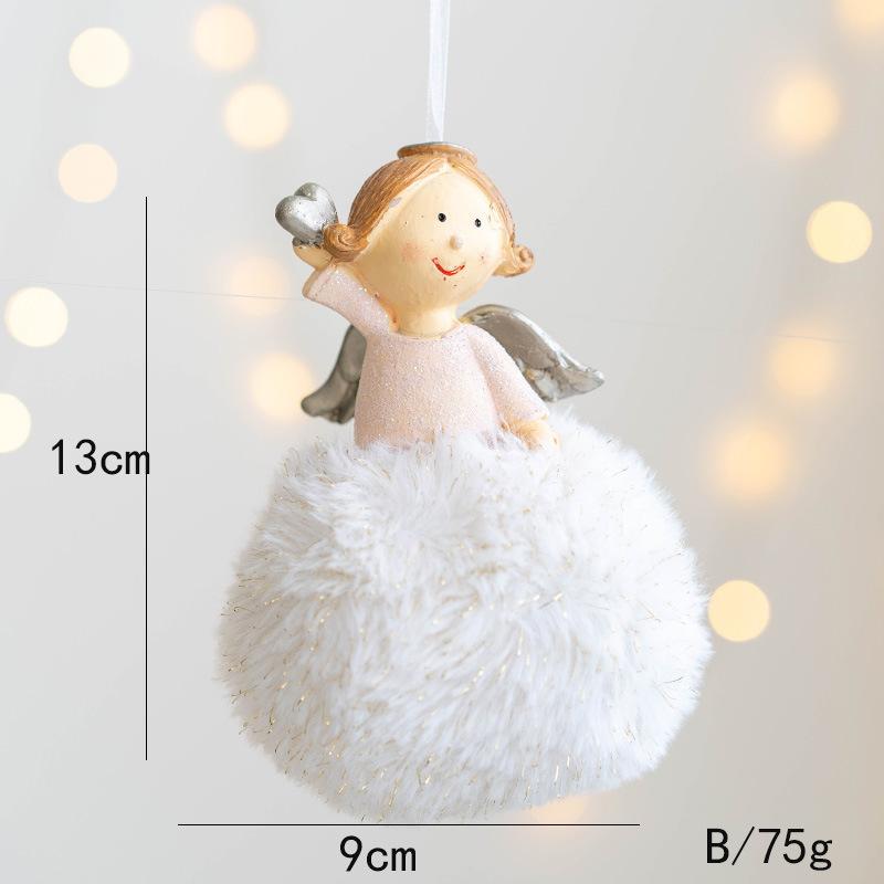Christmas Plush Angel Girl Pendant Christmas Angel Decoration Desktop Ornament White Pink Angel Pendant New Year 2025