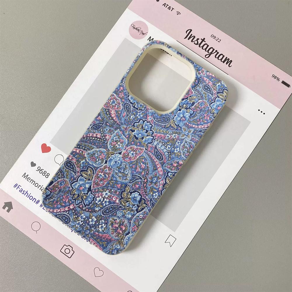 

Vintage Style Floral Mural Pattern Silicone Phone Case For iPhone 17 Pro 17Air 13 16 15 14 12 11 Pro Max Soft Bumper Cover Funda iPhone17 Pro