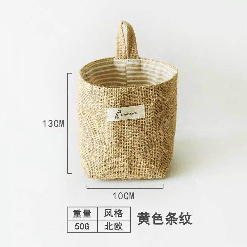 Jute Katoen Linnen Opbergzak Bureau Opbergmand Hangende Zak Organizer Speelgoedmand Voor Cosmetica Diversen Opbergdoos Decor