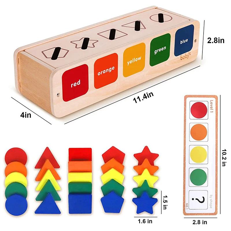Toys Educational Toys Magnetic Train Color Shape Sorting Montessori Parish Game Sensory Geometric Matching Wooden for Gifts Kids