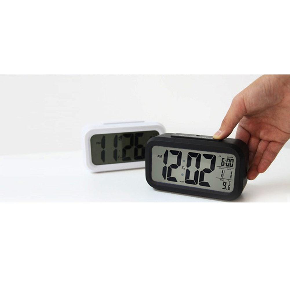 Despertador Eletrônico Digital Com Luz de Fundo LCD Hora Calendário Termômetro
