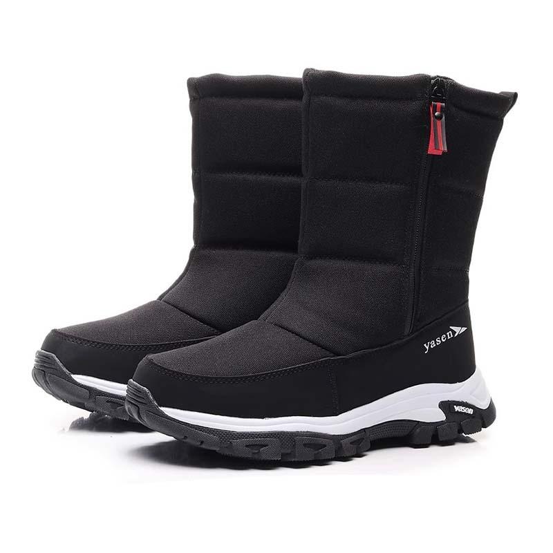 

Мужские и женские зимние утолщенные утепленные шерстяные водонепроницаемые удобные теплые до -40° легкие походные водонепроницаемые нескользящие ботинки на толстой подошве для снега 46 чёрный