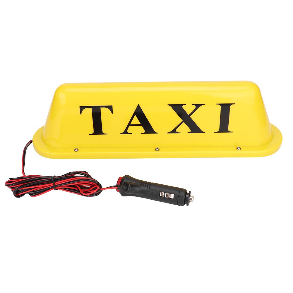 12V LED Magnetyczny Znak Taxi na Dach Samochodu Super Jasna Lampka z Zapalniczką Samochodową(Żółte etui)