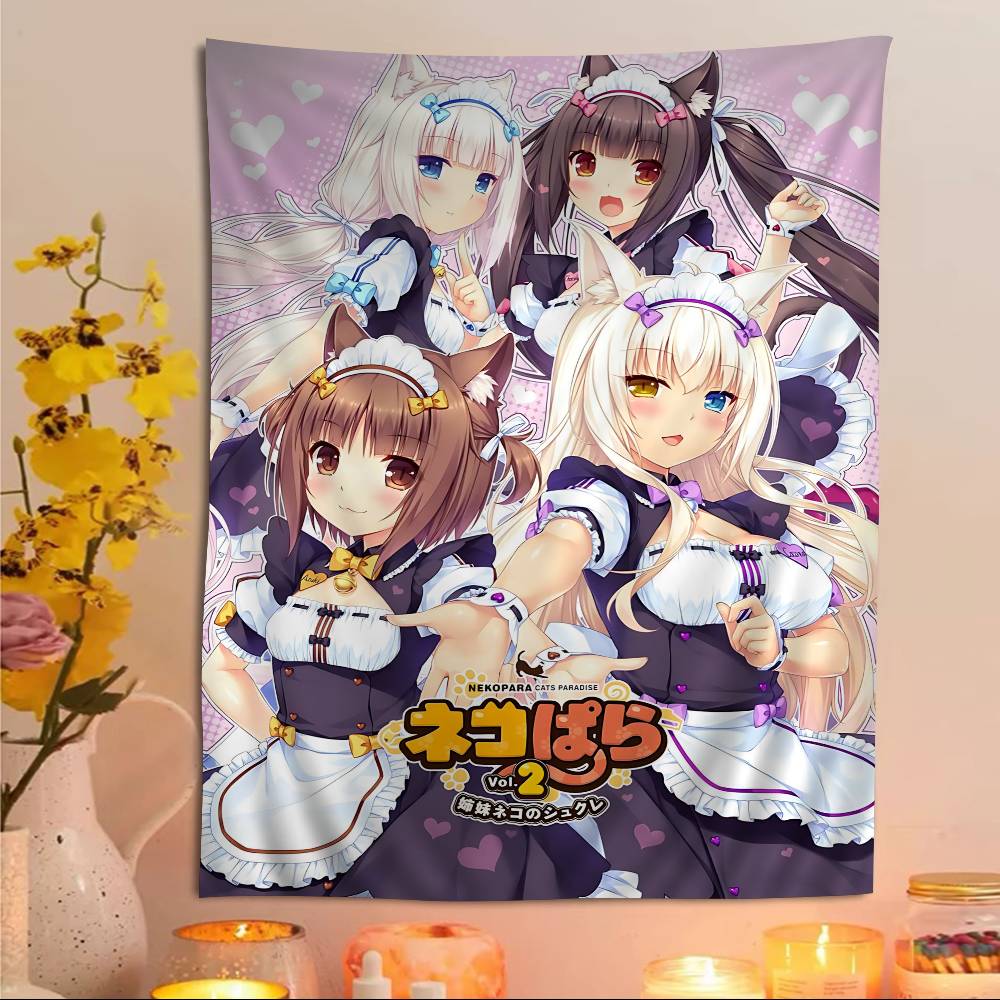 Cute Anime NNekopara Chart Tapestry Home Decoration Hippie Bohemian Decoration Divination Wall Hanging Home Decor