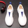 New Platform Shoes for Men Leather Casual Shoes Spring Autumn Fashion Flat Skateboard Shoes Thick-soled Slip-on Loafers