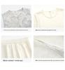 Plus Size Bamboo Pattern Embroidered Vest, Shirt and Midi Skirt Set