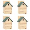 Day and Night - Day and Night Bird House 4 Units Fir Wood 23x19x33 Cm