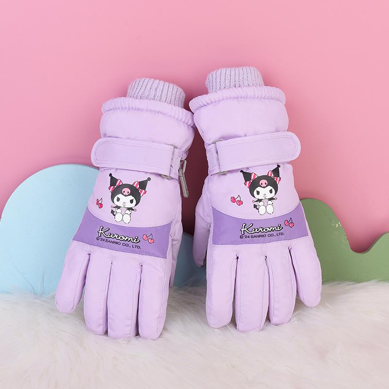 Children's Winter Ski Gloves: Thick, Cold-Proof, Waterproof, Windproof, Non-Slip, Warm Cotton for Ages 3-17.