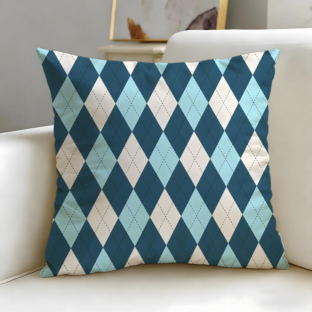 Stripes intersecting Cushion Cover Soft  EasyWash Pillow Case  Versatile for Couch Bed Travel and Office