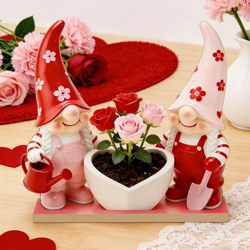 5D Valentine's Day Elf Ornament Wooden Valentine's Day Decoration Dwarf Elf Ornament  Home Decor