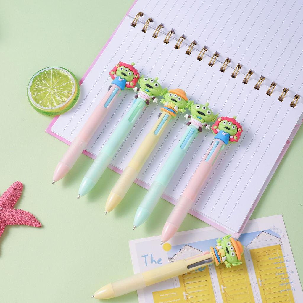 25Pcs/Lot Kawaii Cute Cartoon 4-Color Retractable Ballpoint Pens Multicolor Pens for School Office Gift for Kids Back To School