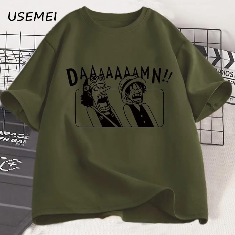 Anime Graphic Tshirt Unisex Casual Tee Straw Hats Pirates Unisexga T Shirt Cotton Loose Short Sleeve Tshirt Streetwear Clothes