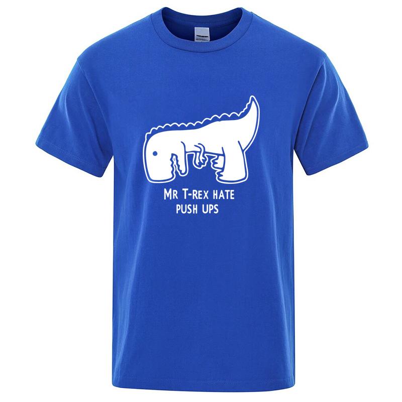 

Men s Cotton Funny Casual Dinosaur Design Printing Cool O-neck for Men T-shirt Male Tees Shirts Men Tops XL синий