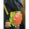 Burger Shape Pu Mini Crossbody Bag With Zipper For Casual Daily Use