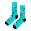 Men's Large-Sized Mid-Calf Cotton Stockings In Animal Life Series Theme Trendy Stockings