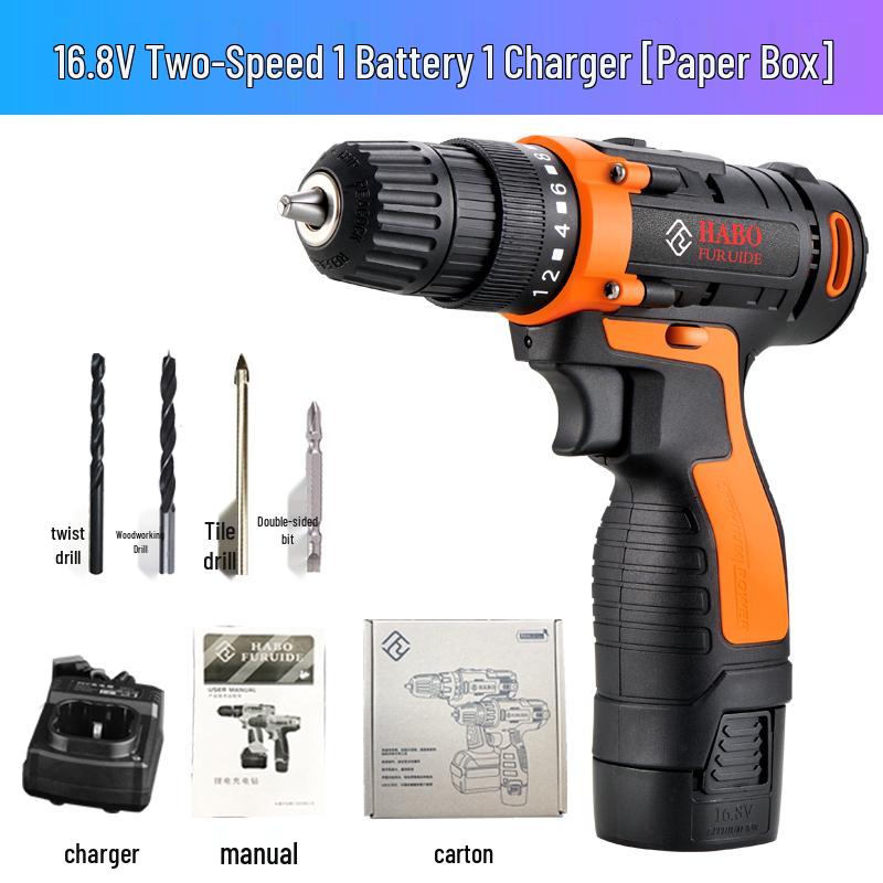 12V/25V Electric Screwdriver & Drill, Single/Double Speed, Multi-functional, Rechargeable, 16.8V Hand Tool